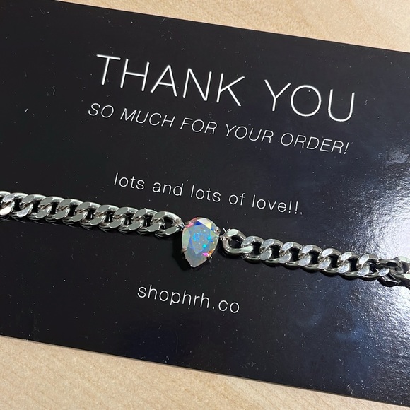 Hrh Collection Micro Dauphine Bracelet - Silvertone, Unicorn AB - Picture 4 of 7